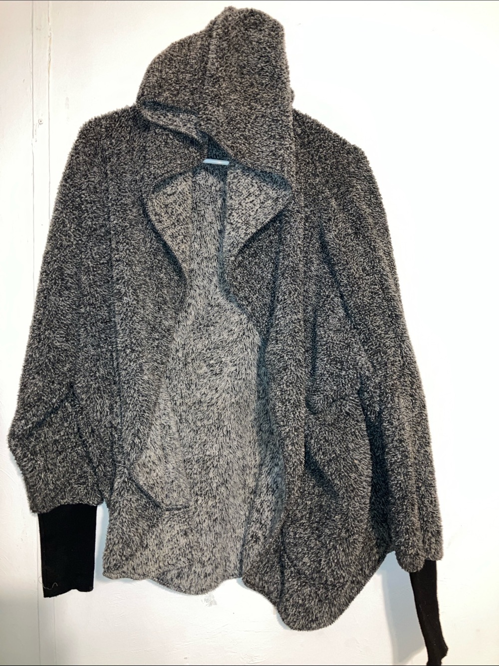 Cozy Hooded Teddy Jacket - Gray